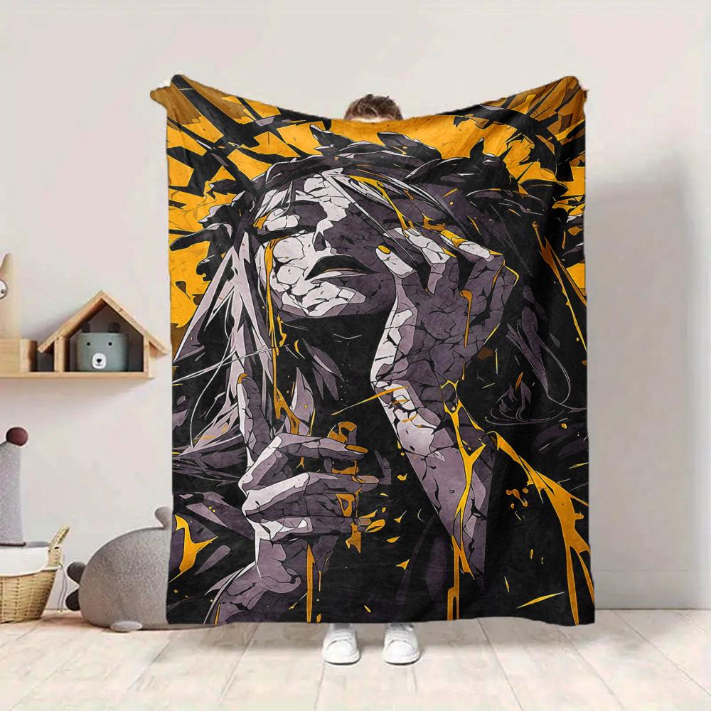 1pc Cracked Heart "Golden Tears" Blanket, Lightweight Flannel Throw Blanket For Sofa, Bed, Travel, Camping, Living Room, Office154