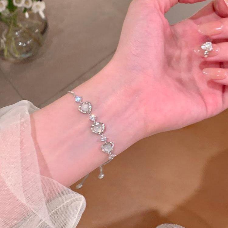 

Opal love bracelet girls light luxury pull-up bracelet 2025 jewelry