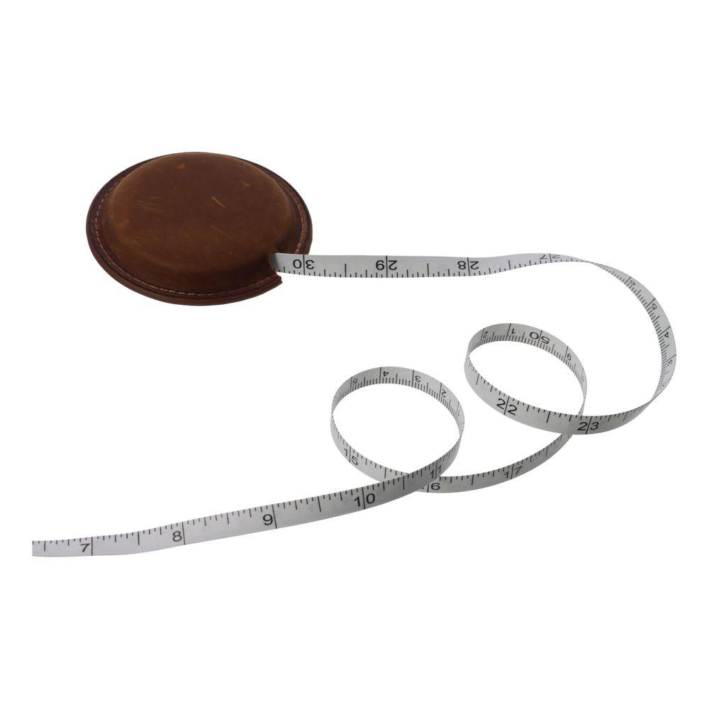 Round Retro Leather Retractable Measuring Tape  For Handicrafts