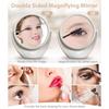 Desktop double-sided 1x / 5x Makeup Mirror  360 ° Rotation, Travel Portable Large Mirror