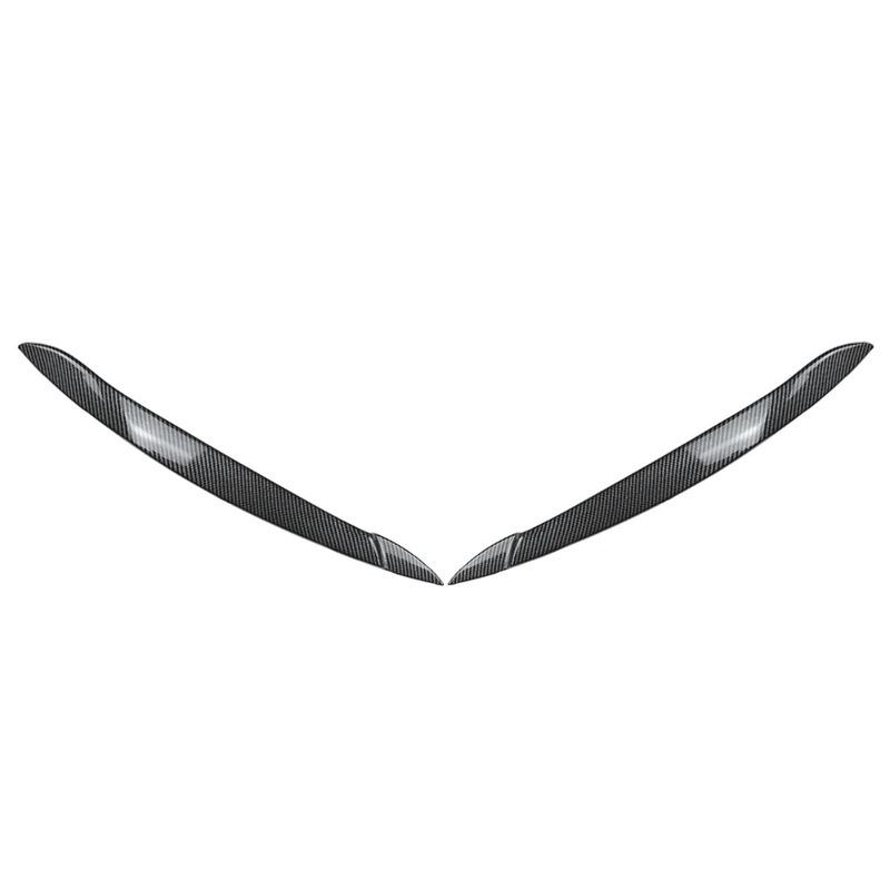 Paire Sourcils de Phare Paupières de Phare Style Maléfique Autocollants Aspect Carbone/Noir Brillant Pour BMW X5 E70 2008-2013