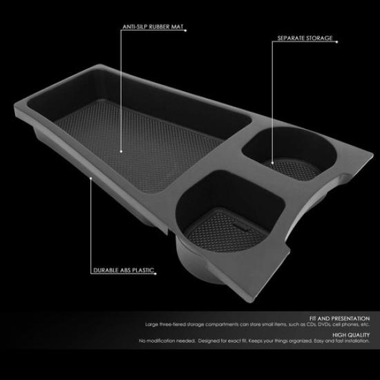 Factory Style Center Console Organizer Storage Box Cup Holder Replacement, Black