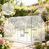 Outdoor Greenhouse with Zippered Roll-up Door, Large Garden Greenhouse, Backyard Greenhouse