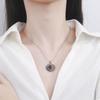 10MM Stone Round Pendant Necklace Silver High Quality Natural Tiger Eye Rhodochrosite Wedding Gift Luxury Jewelry