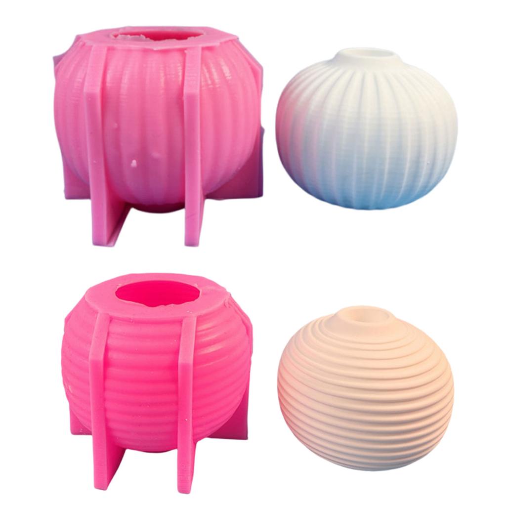 Striped Sphere Candle Holder Molds for DIY Craft Crafting Candlestick Tealight Holder Sphere Shaped Candlestick Molds