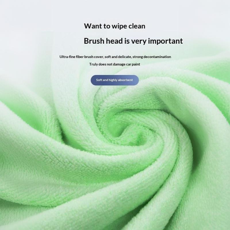 Car Windshield Cleaning Brush With Extended Handle Soft Microfiber Pad Removes Dust Fingerprints In Cars