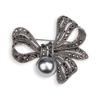 Versatile Rhinestone Bow Pearl Brooch for Women Vintage Multi-use Pin for Coat Sweater Scarf Bag Accessory