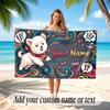 Dog Theme Soft Beach Towel Personalized Custom Name Text Towel Portable for Beach Pool Travel