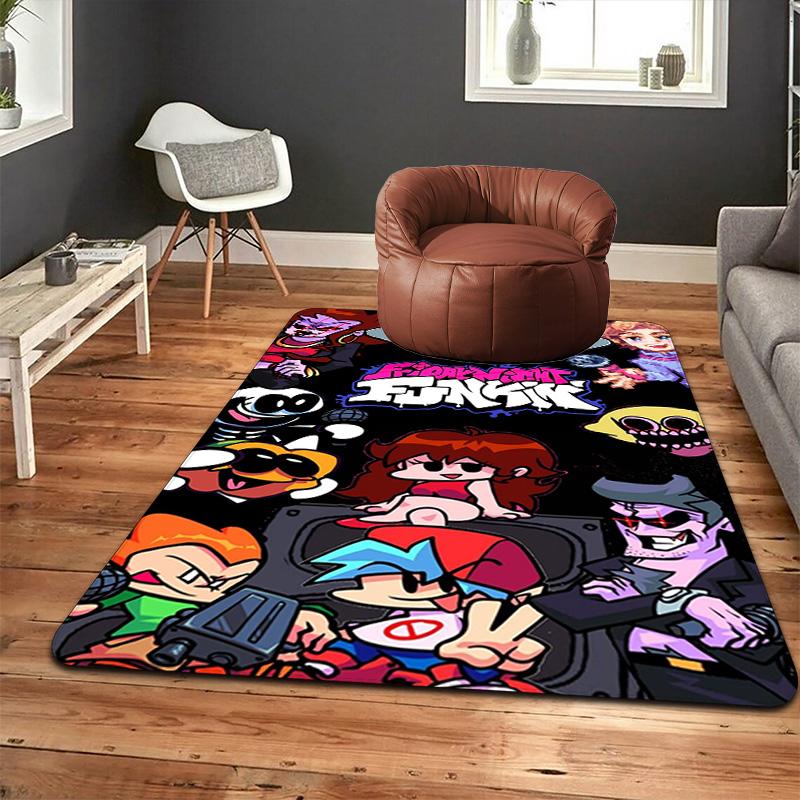 Friday Night Funkin' Rug Floor Mat for Living Room or Bedroom Soft and Comfortable Carpet a Gift for Birthday and Holiday.