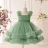 Girls' Satin Patchwork Gradient Princess Dress for Formal Events and Fashion Shows
