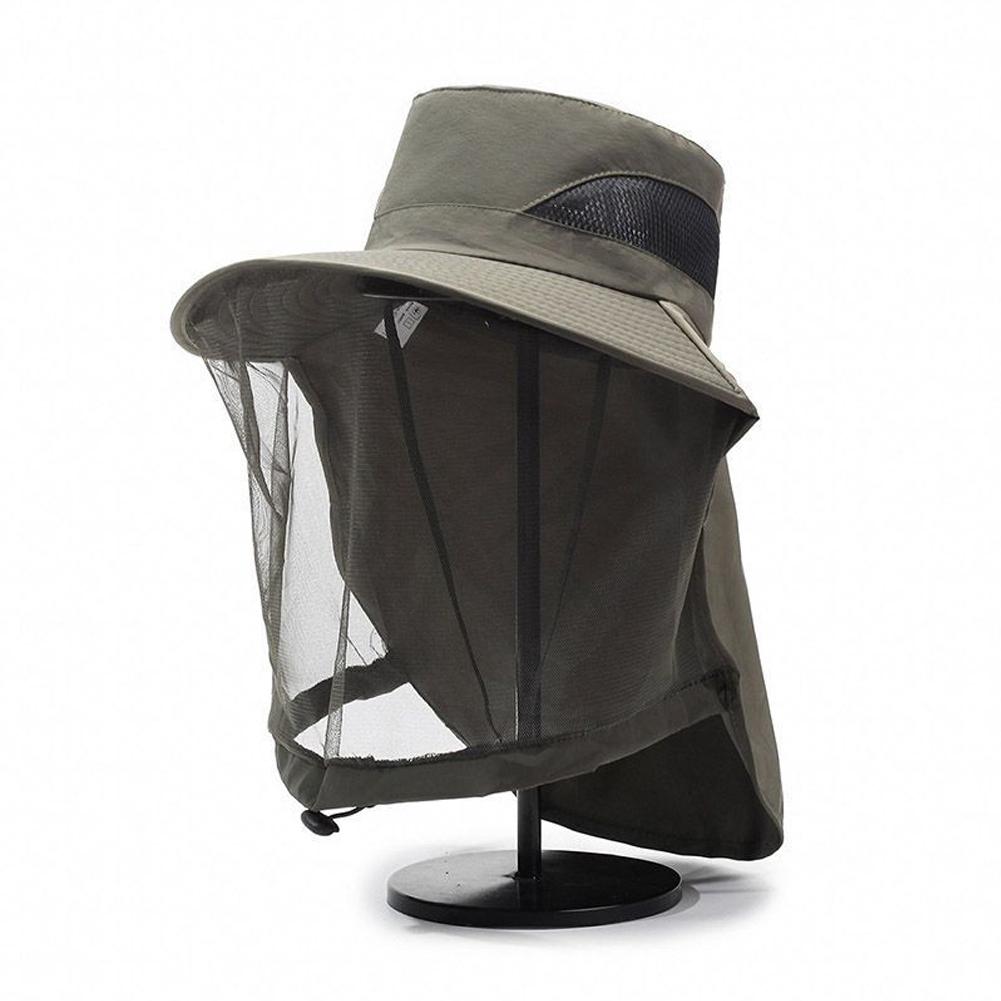 Anti-UV Sports Hat Fishing Insect Protective Cap Breathable Full-Mesh Head Net Hat Camping Hiking Hat Adjustable Unisex Hat