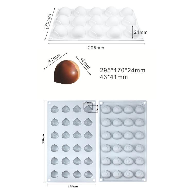 Molde de Silicona de Castaña Herramienta para Hornear para Hacer Chocolate Fondant Cupcake