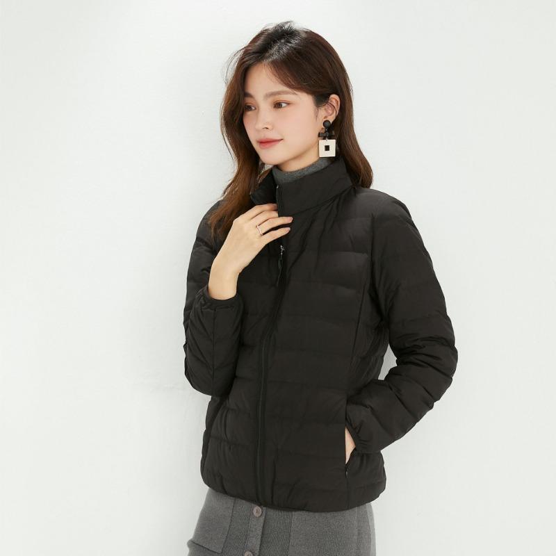 Women's 90-fleece solid-color women's clothing stand-up collar seamless glue-pressed down jacket short large-size jacket