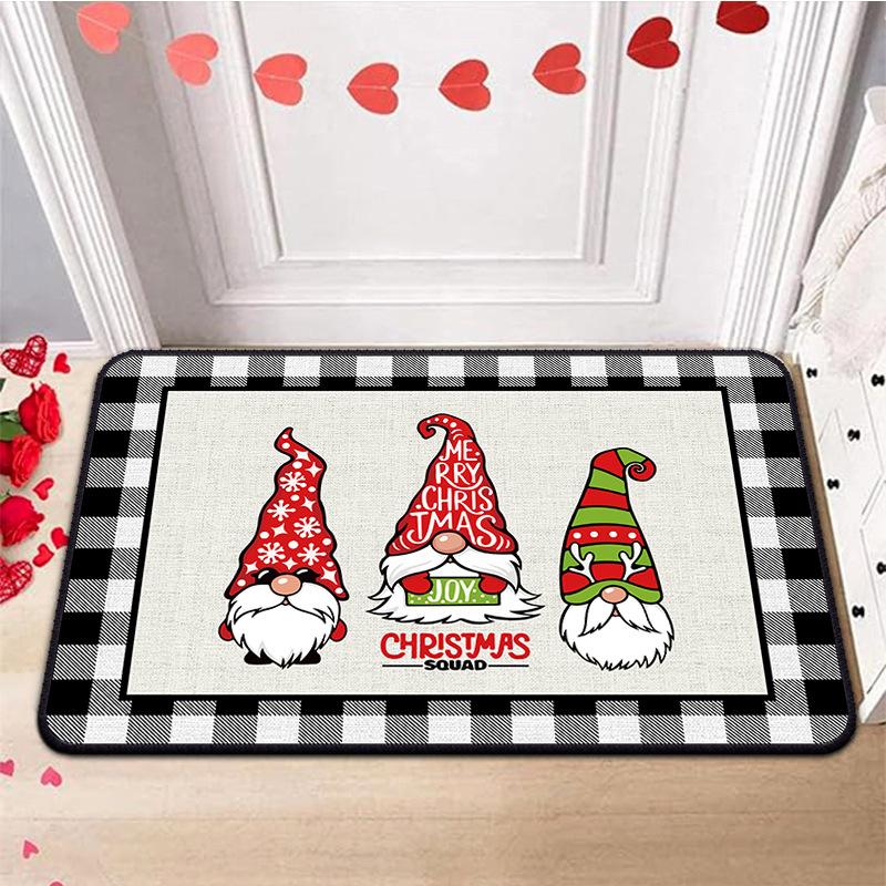 VIKAMA Valentine's Day Crystal Velvet Floor Mat Gnome Home Decoration Entrance Door Welcome Mat Love Kitchen Bedroom Rug