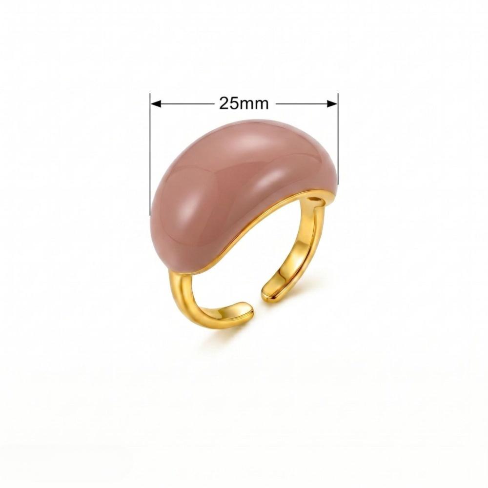 Gold Plated Brass Enamel Ring Enamel Drip Glaze Finger Ring Fashion Open End Ring For Women
