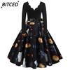 Fashion Spring Autumn Long Sleeve  V-Neck Casual Dresses