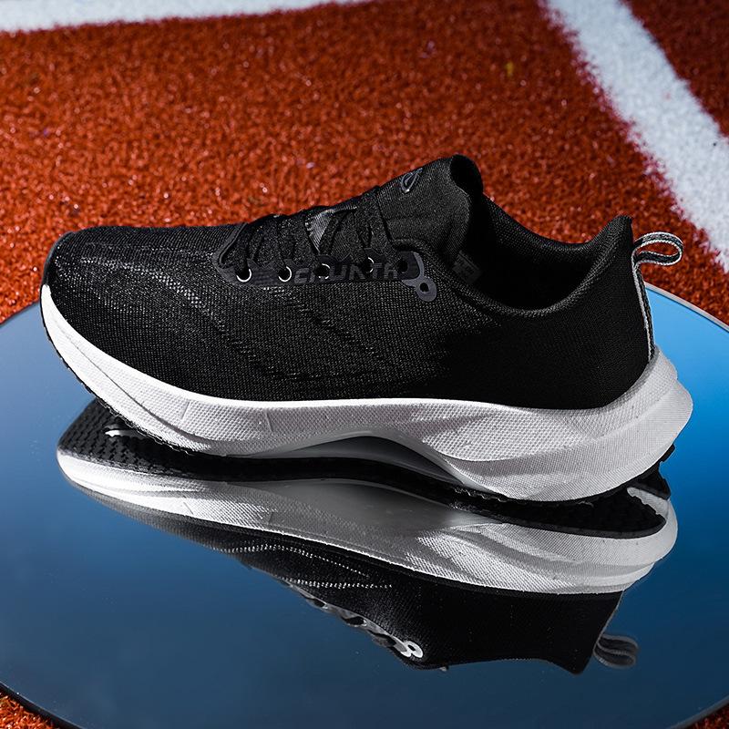 Popcorn carbon board running shoes friction sound breathable mesh ultra-light shock-absorbing sports shoes couple shoes