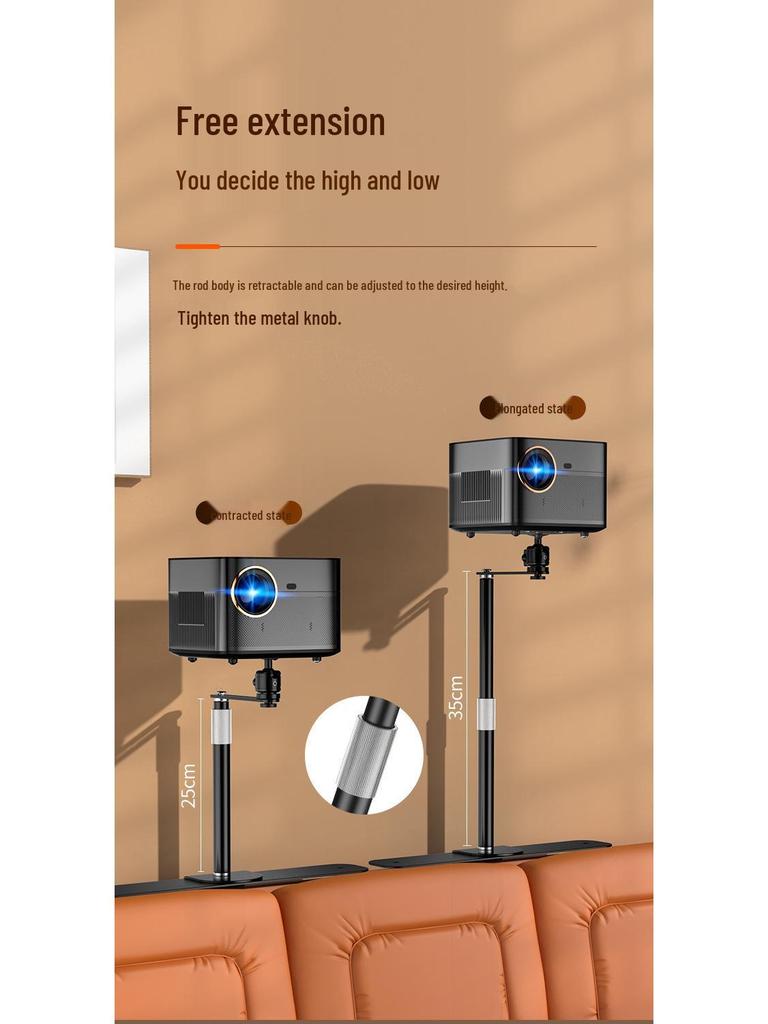 No-Drill Adjustable Projector Mount with Hidden Slot
