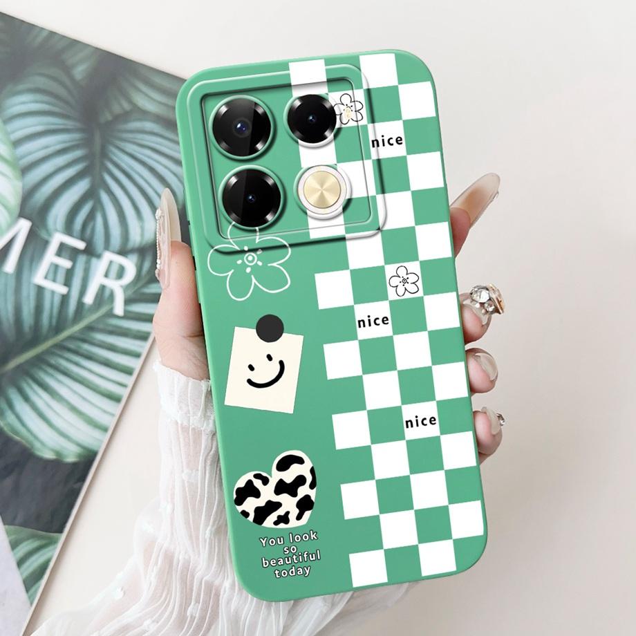 For Infinix Note 40 X6853 / Note 40 Pro 4G 5G / Note 40 Pro+ Plus Case Cover Liquid Silicone Soft TPU Cool Style Cartoon Fundas