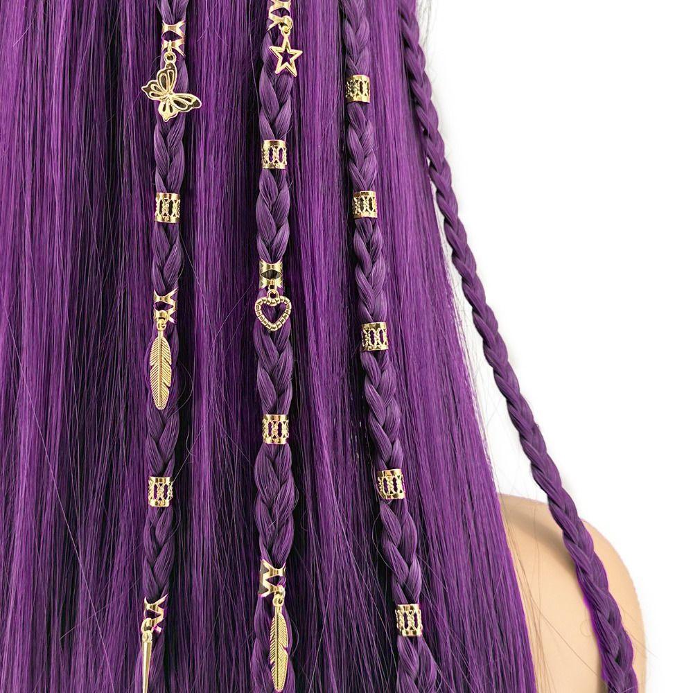 

26pcs Hair Braiding Dreadlocks Beads Butterfly Hair Braid Tubes Hollow Out Hair Ring Decor срібний