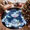 Corpse Bride Pattern Round Rug, Indoor/Outdoor Mat, for Picnic, Gameroom, Bedroom, Office, Living Room, Home Decor Carpet, Birthday Gift