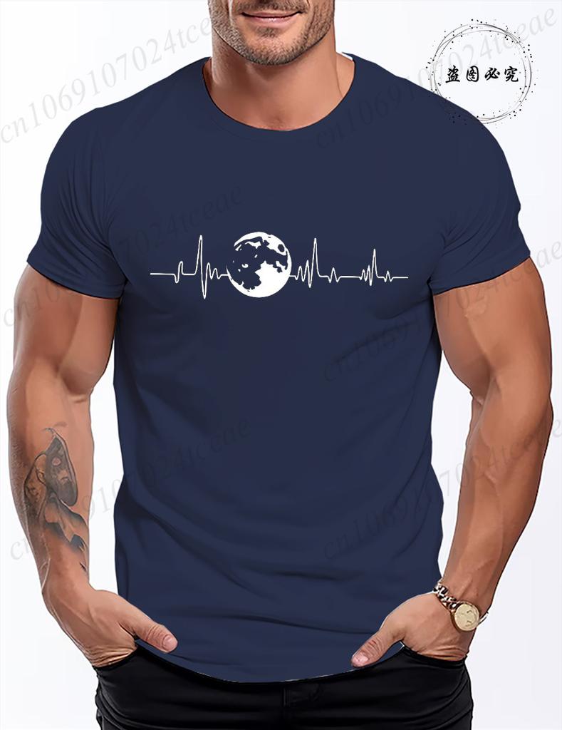 Funny Mens Earth Heartbeat Graphic Tee Casual Classic Men T Shirt Women Tops Tee Shirt Short Sleeve Tshirts Fashion TShirts