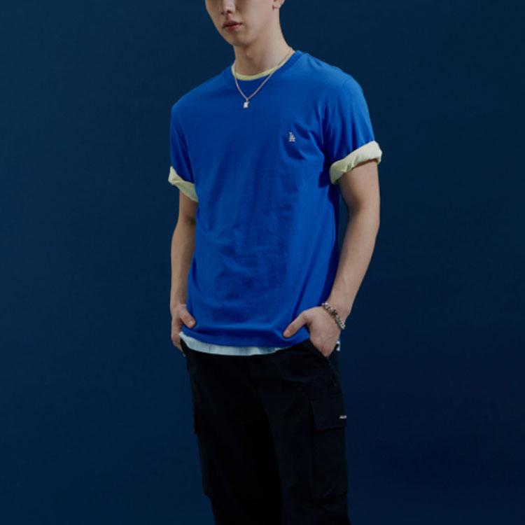 MLB Los Angeles Dodgers Logo Print Crew Neck Short Sleeve T-Shirt Unisex T-Shirt Blue 31TS01131-07U