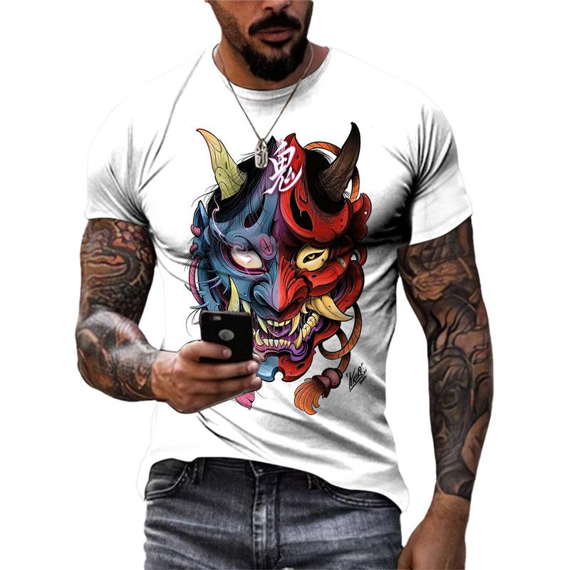 Summer Fashion Japanese Samurai Cool T Shirt Men Trend Casual Printed Streetwear O-neck Short Sleeve Quick-drying T-shirt