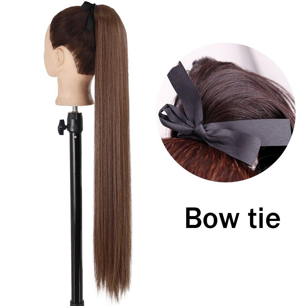 XINRAN Peluca de Cola de Caballo Recta Super Larga para Mujer Colorida Lazo Velcro Extensiones de Cabello Sintético Resistente al Calor Cola de Caballo