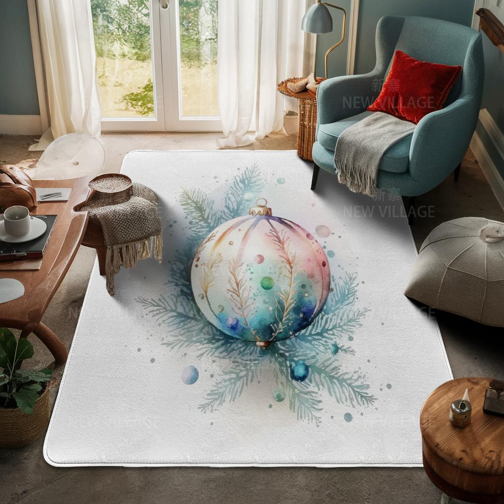 House Entrance Carpet Home Door Mat Living Room Bath Foot Bathroom Non-slip Water Absorption Rugs Bath Merry Christmas Winter