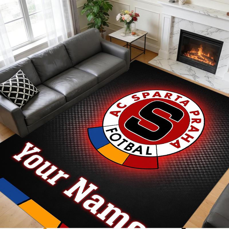 Crystal Velvet Rug Custom Name Text, Soft Non Slip Floor Mat Home DecorSparta Prague