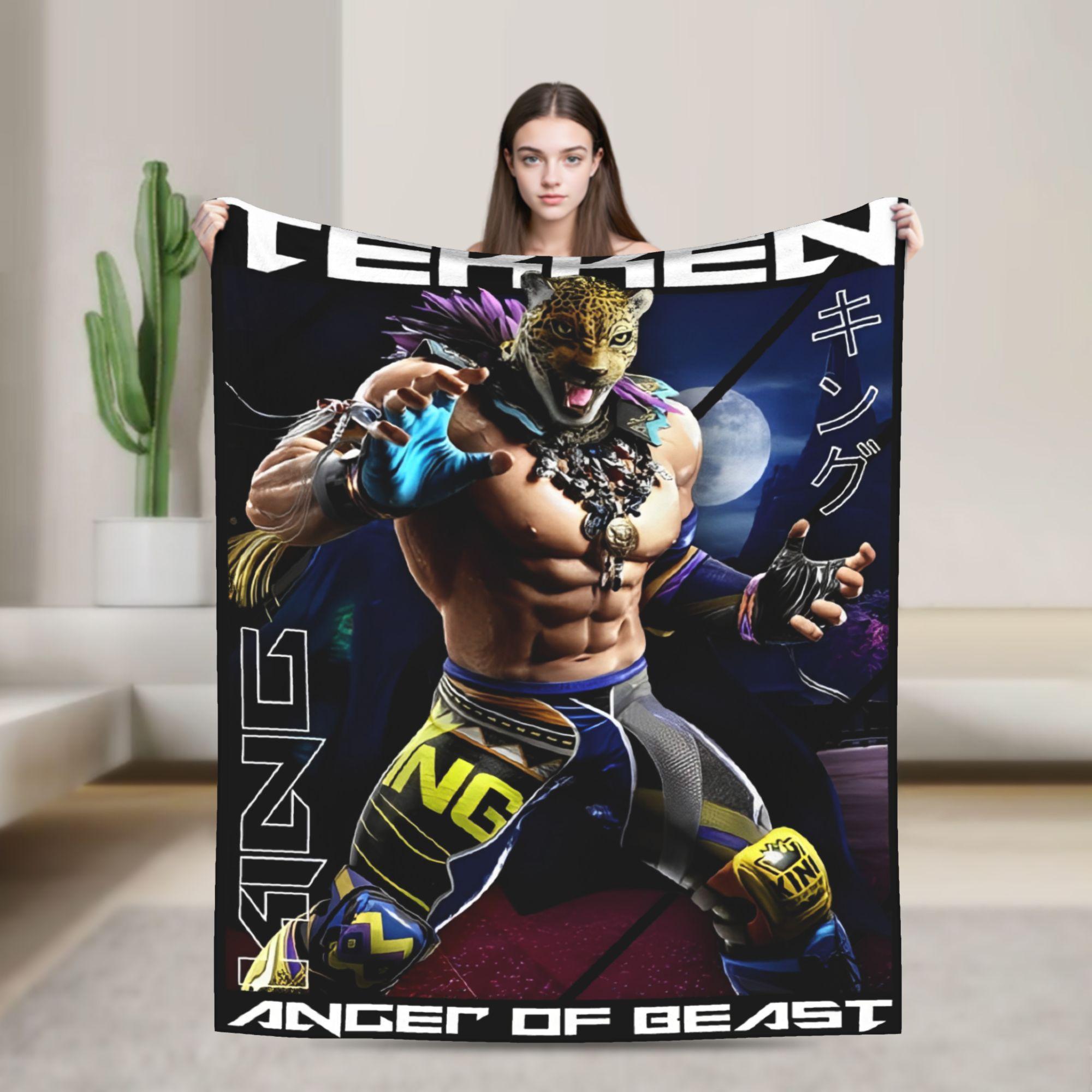 Tekken 8 King Fighting Game Blankets Flannel  Ultra-Soft Throw Blankets for Outdoor Travel Bed Rug 75X95CM