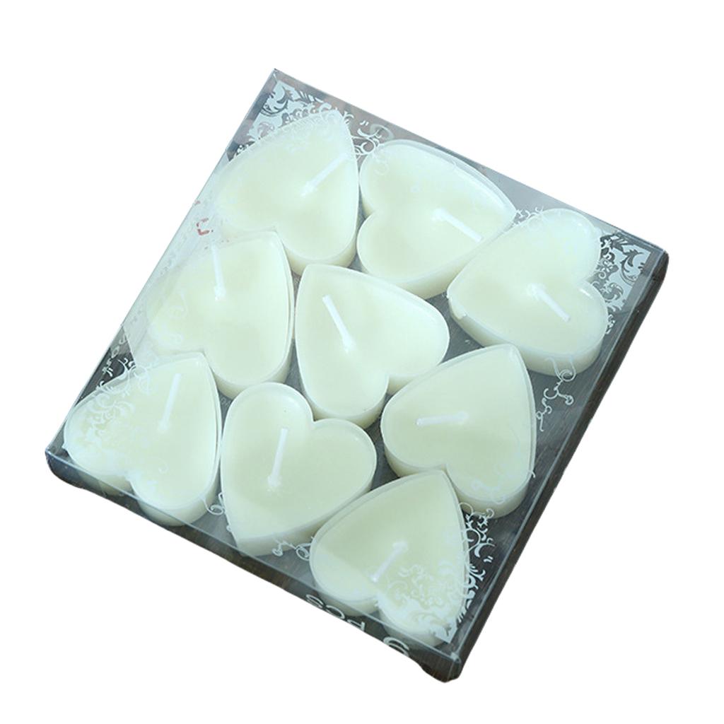 9pcs Heart Shape Christmas Holiday Tealights Long Burning Time Perfectly For Holiday Parties And Warm Decoration