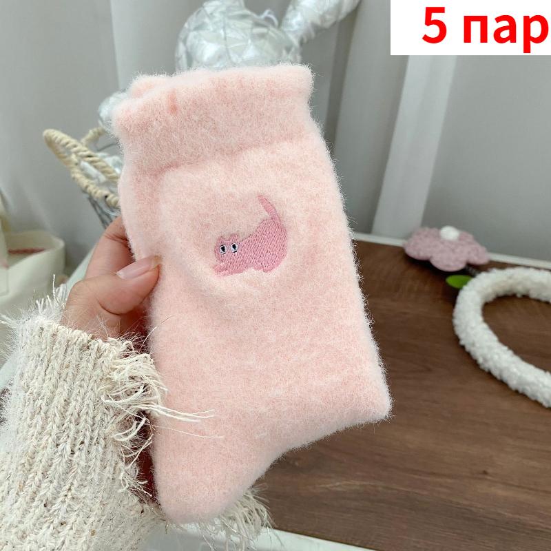 Verdickte und Samtige Herbst- und Winterwarme Cartoon-Bestickte Kniestrümpfe