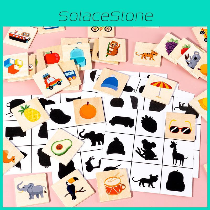 Wooden Shadow Matching Puzzle For Kids Educational Toy Parent Child Interactive Game