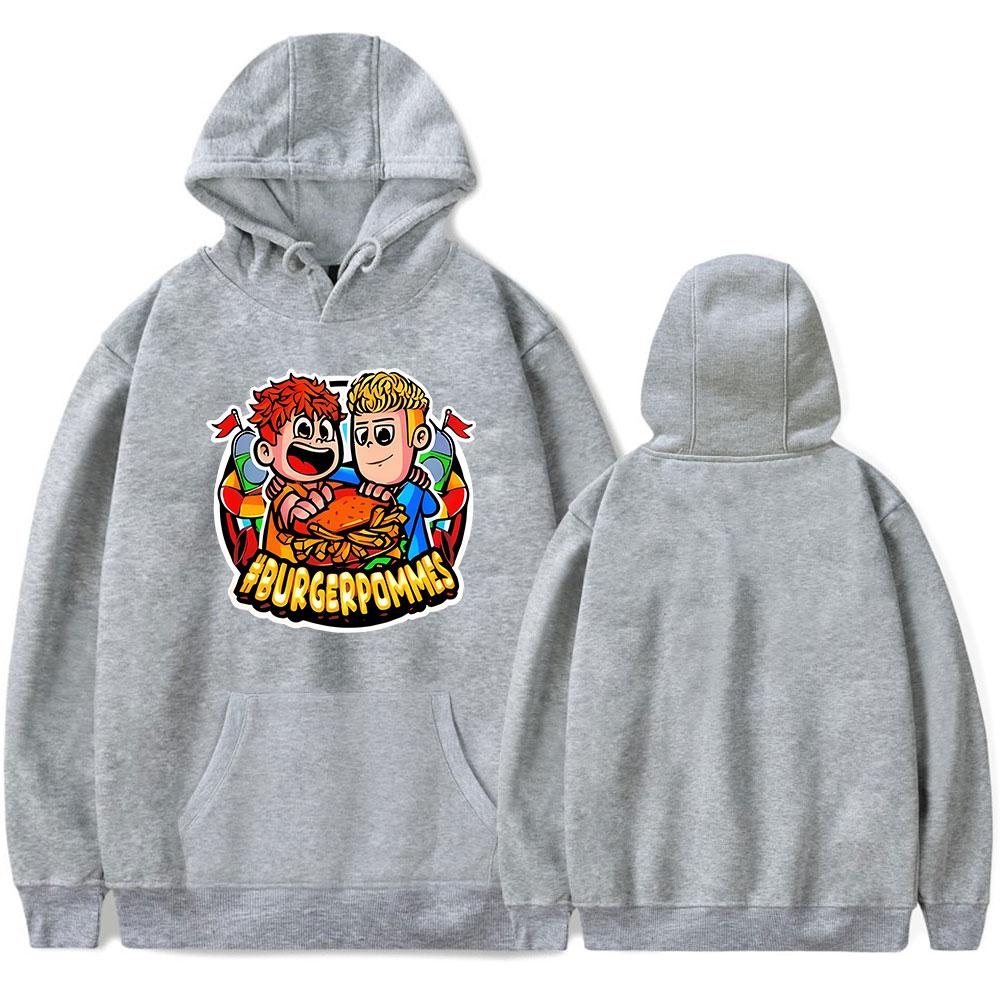 Mens Womens Hoodie Burgerpommes ICrimax Hoodies Streetwear Casual Printed Hooded Pullover Sweatshirts
