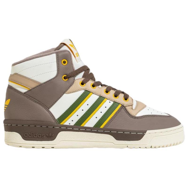 Adidas Originals Rivalry Durable Breathable Mid-Top Skateboard Shoes Unisex White Umber Sneakers IH3405