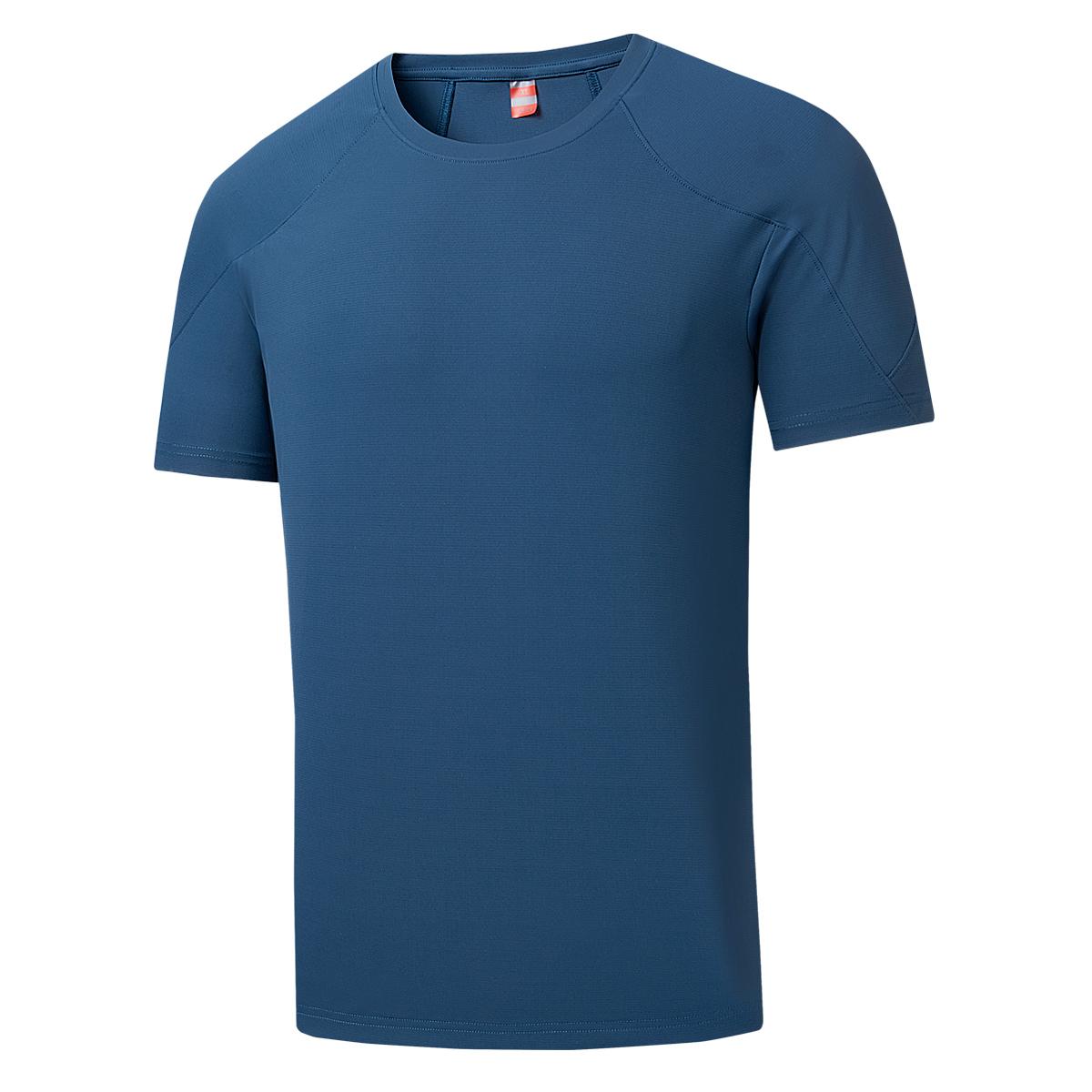 

Quick-drying Ice Silk T-shirt Men s Fitness Sports Short-sleeved Seamless Round Neck Short-sleeved Top 4XL темно-синього кольору