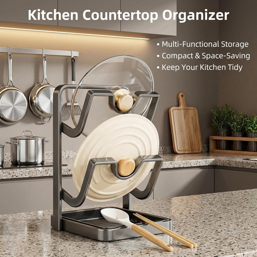 Pot Lid Rack Cut Board Storage Rack Container Multipurpose Utensils Stand for Restaurant Cupboard Kitchen Cabinet Cooking