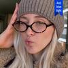 Retro Ovale Blaulichtfilterbrille für Damen