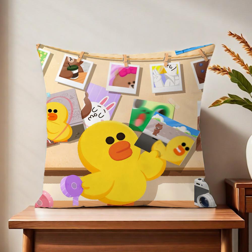 Cute Cartoon Art Duck Cushion Cover For Pillow Printing Sofa Decoration Home Car Room Coffee Shop Office Nordic Simplicity