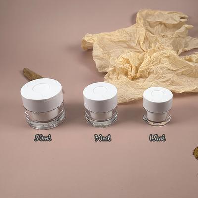 Empty Cream Jar Refillable Lotion Bottle With Spoon 15/30/50G Airless Pump Jar Refillable Acrylic Cream Bottle Vacuum Bottle