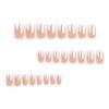 Nude Press-On Nails with White Edges – Simple Rectangular Nail Tips and Stickers