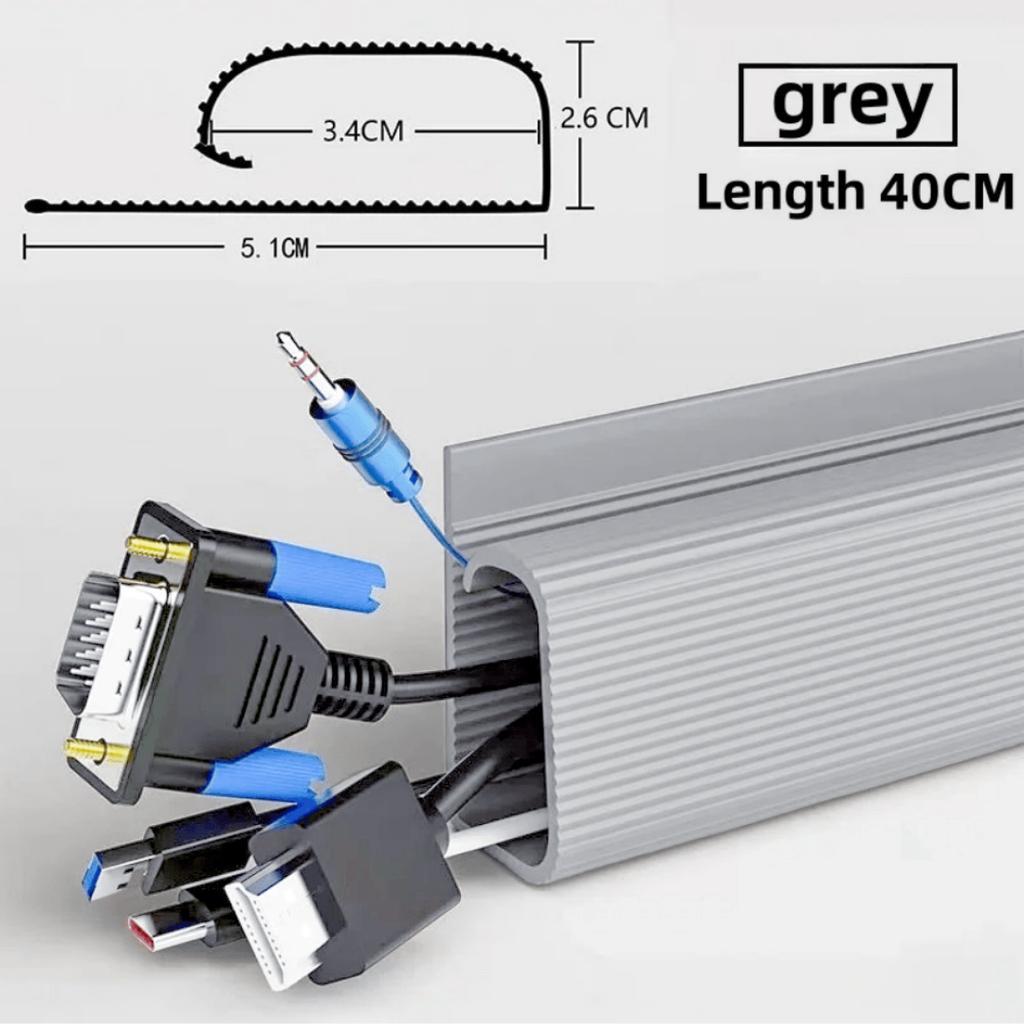 1PC 15.7in Self adhesive Under Desk Cable Management Tray PVC Power wire hider Strip Cord Holder No Drilling wire Organizer Cabl