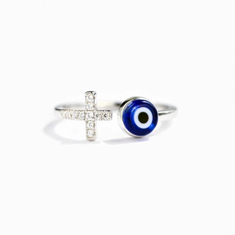 

European American Style Women s Cubic Zirconia Devil s Eye Index Finger Ring Adjustable Open