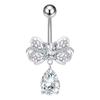 Anneaux de nombril en acier inoxydable hypoallergénique Papillon Cœur Nœud Lune Bijoux de piercing de nombril pour femmes Pour un usage quotidien Bijoux de corps