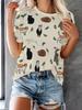 Women's T-Shirt Cat Print Design Harajuku Casual Short Sleeved Top Fashionable Trend Plus Size Women's Clothing