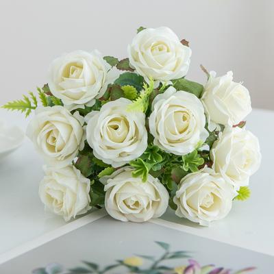 Pastoral künstliche Blumen Rose Zuhause Festliche Party Arrangement Zubehör Weihnachtsdekoration Hochzeitsstrauß Accessoires Geschenk