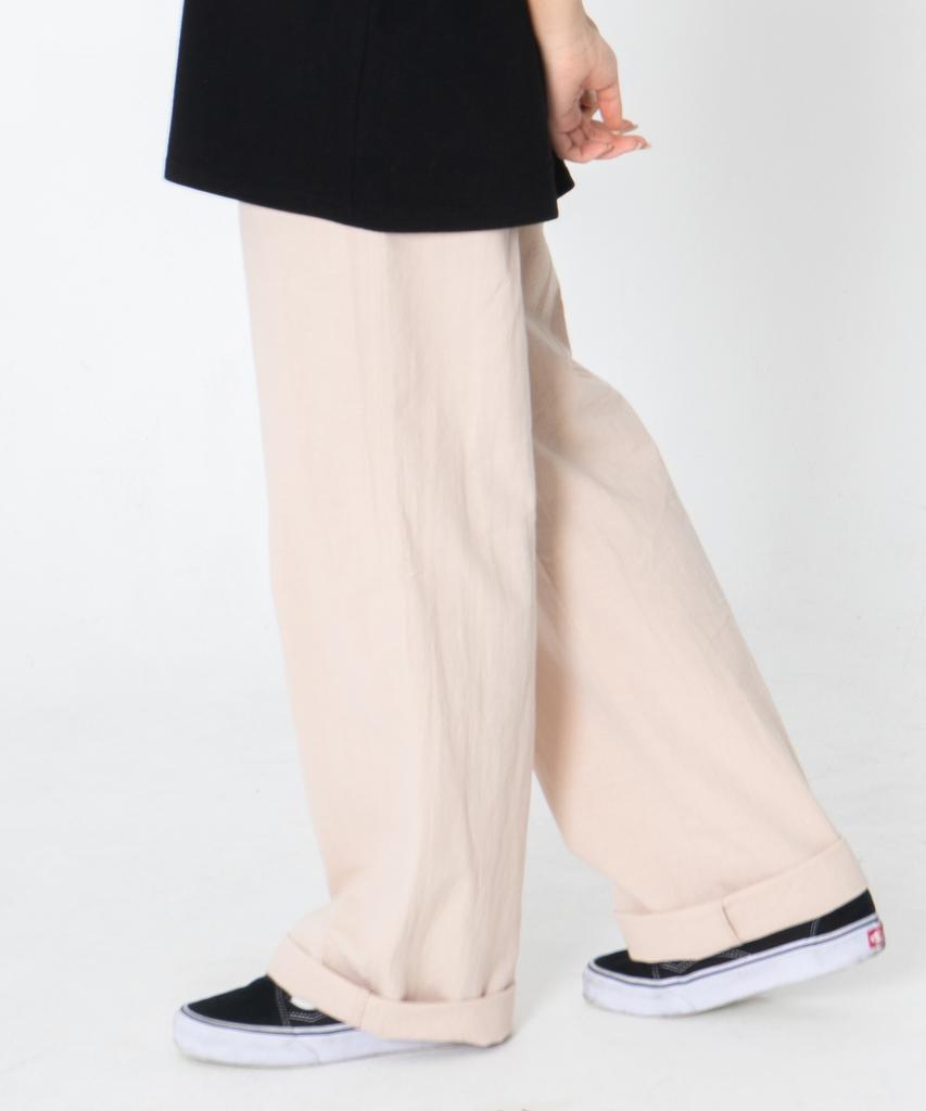 ODD DOT Odd Stitch Linen Pants_Beige