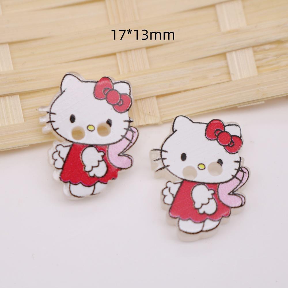 58 Styles of Cute Pink and Black & White Cat Cartoon Buttons for Children's Sweaters and Cardigans